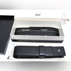 Montblanc Meisterstück Pen Pouch Sleeve Case Black Soft Leather